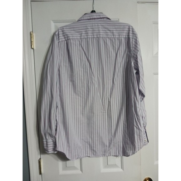 Men's Banana Republic Striped Button Down Dress Shirt Size Large 16-16 1/2 Class - Picture 5 of 7